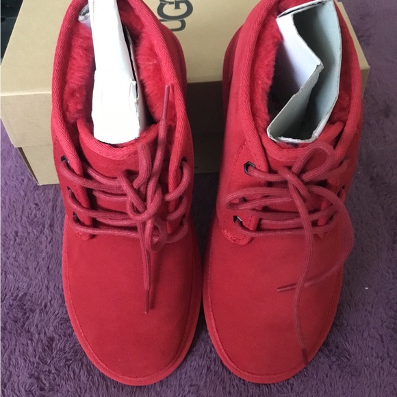 NWT Ugg Australia Neumel Red Suede Chukka Booties - Picture 1 of 14